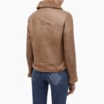 Monica Shearling Fur Lined Brown Jacket