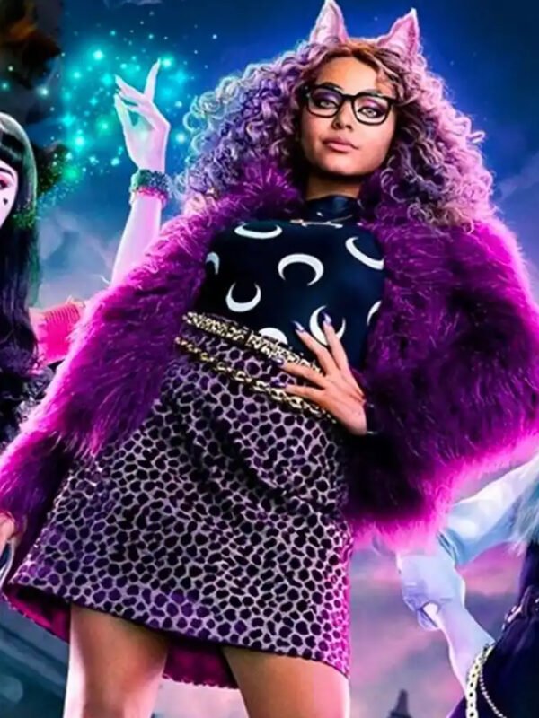 Monster High The Movie Clawdeen Wolf Purple Fur Jacket
