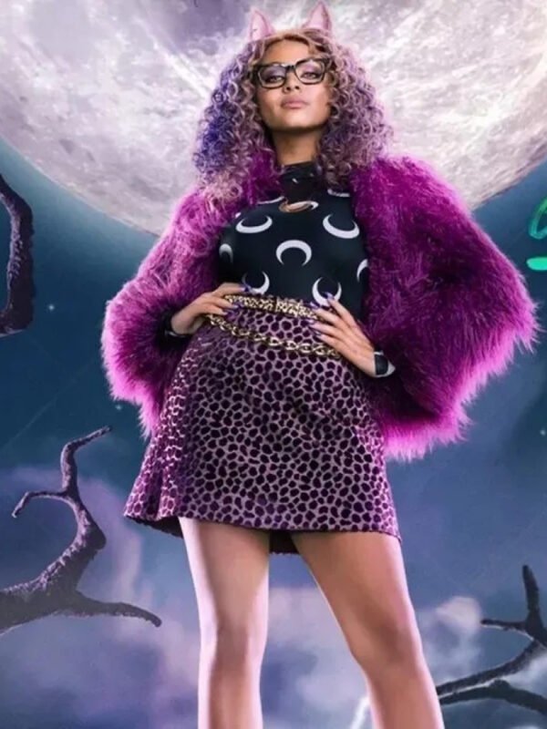 Monster High The Movie Clawdeen Wolf Purple Fur Jacket