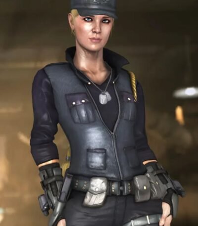 Mortal Kombat X Soldier Sonya Blade Black Leather Vest