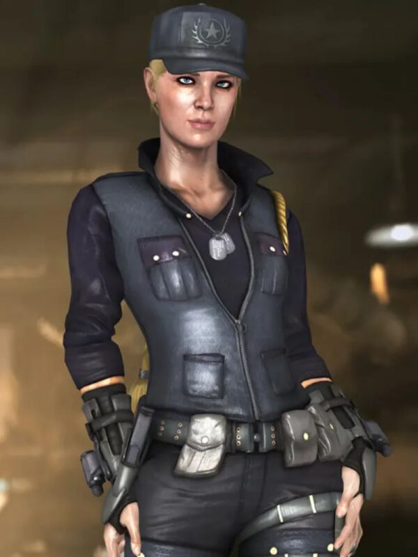 Mortal Kombat X Soldier Sonya Blade Black Leather Vest
