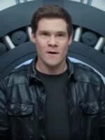 Movie The Out Laws 2023 Owen Browning Black Leather Jacket