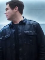 Movie The Out Laws 2023 Owen Browning Black Leather Jacket