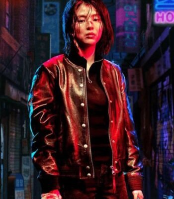 My Name Han So Hee Black Bomber Leather Jacket