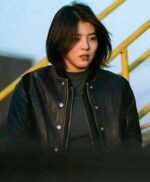 My Name Han So Hee Black Bomber Leather Jacket