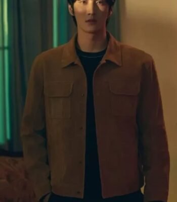 My Name Pil-do Jeon Brown Suede Trucker Jacket