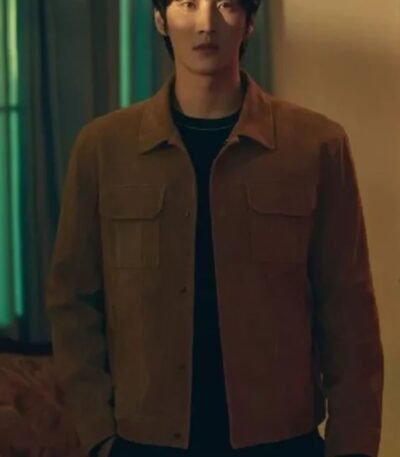 My Name Pil-do Jeon Brown Suede Trucker Jacket