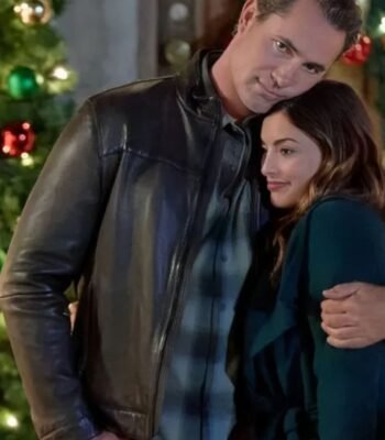 Mystery on Mistletoe Lane Victor Webster Black Leather Jacket