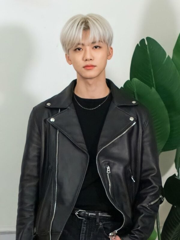 NCT Jaemin Black Leather Jacket