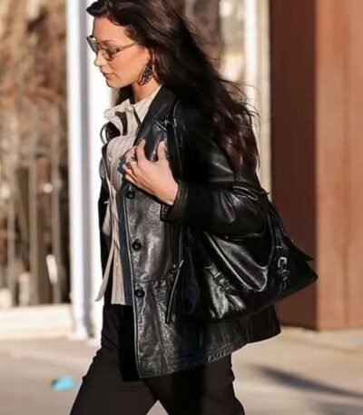 NYC Bella Hadid Black Leather Jacket