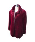 Nairobi Money Heist Fur Collar Maroon Shearling Jacket