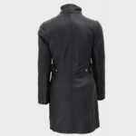 Nancy Fur Hooded Black Leather Coat With Hood