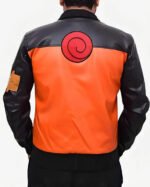 Naruto Shippūden Uzumaki Brown and Black Bomber Leather Jacket