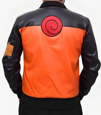 Naruto Shippūden Uzumaki Brown and Black Bomber Leather Jacket