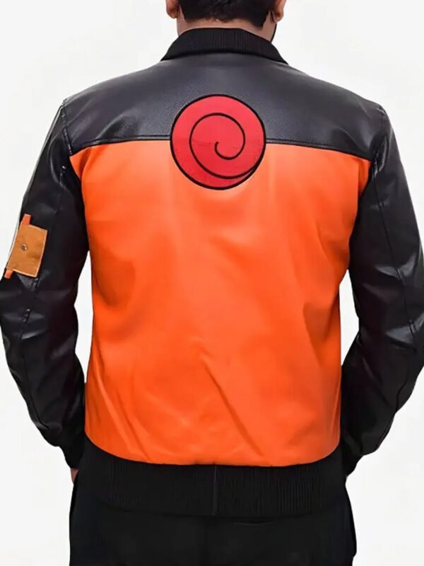 Naruto Shippūden Uzumaki Brown and Black Bomber Leather Jacket