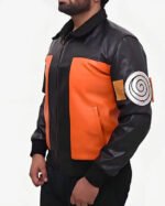 Naruto Shippūden Uzumaki Brown and Black Bomber Leather Jacket
