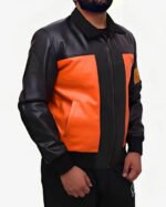 Naruto Shippūden Uzumaki Brown and Black Bomber Leather Jacket