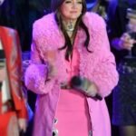 Nashville Big Bash Elle King Pink Leather Shearling Coat