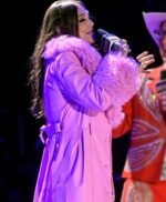 Nashville Big Bash Elle King Pink Leather Shearling Coat