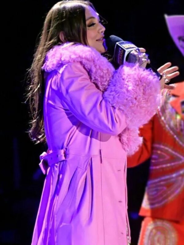 Nashville Big Bash Elle King Pink Leather Shearling Coat