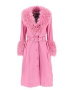 Nashville Big Bash Elle King Pink Leather Shearling Coat