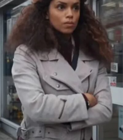 Natalie Thompson Suspicion S01 Biker Suede Leather Jacket