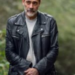 Negan Black Leather Moto Jacket