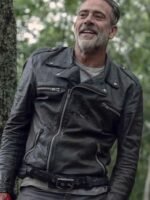 Negan Smith The Walking Dead Dead City S02 Black Biker Jacket