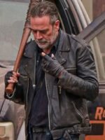 Negan Smith The Walking Dead Dead City S02 Black Biker Jacket
