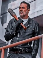 Negan Smith The Walking Dead Dead City S02 Black Biker Jacket