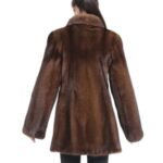 Neil Mink Fur Fashionable Brown Coat