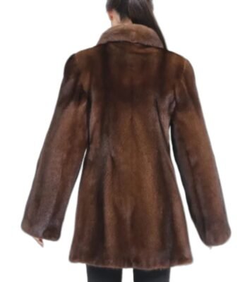 Neil Mink Fur Fashionable Brown Coat