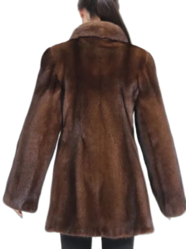 Neil Mink Fur Fashionable Brown Coat