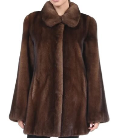 Neil Mink Fur Fashionable Brown Coat