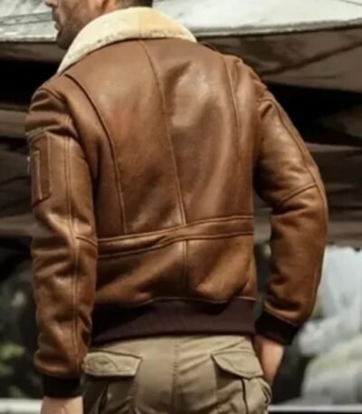 Nelson 13th Squadron Brown Leather G-1 Bomber Jacket