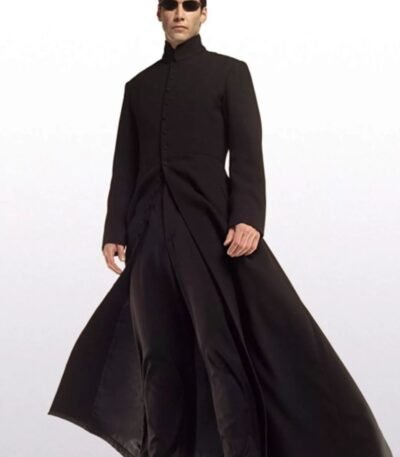 Neo The Matrix Movie Leather Long Trench Coat