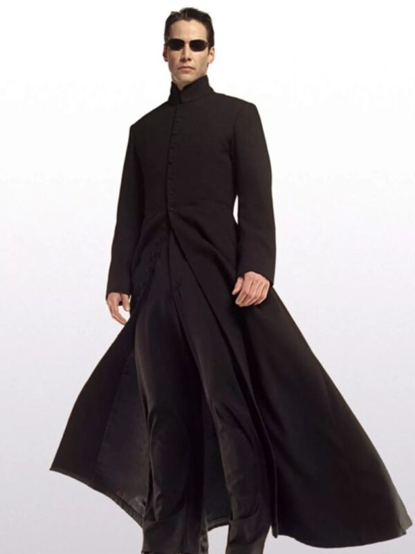 Neo The Matrix Movie Leather Long Trench Coat
