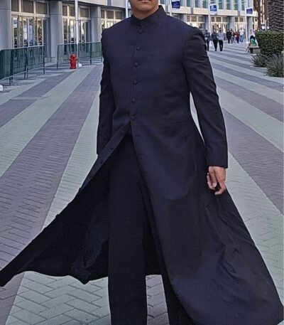 Neo The Matrix Movie Leather Long Trench Coat