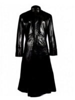 Neo The Matrix Movie Leather Long Trench Coat