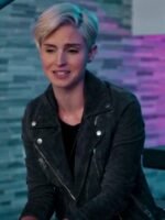 Never Have I Ever Eve Black Biker Leather Jacket - Image 5