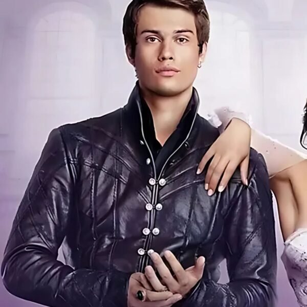 Nicholas Galitzine Cinderella Black Leather Jacket