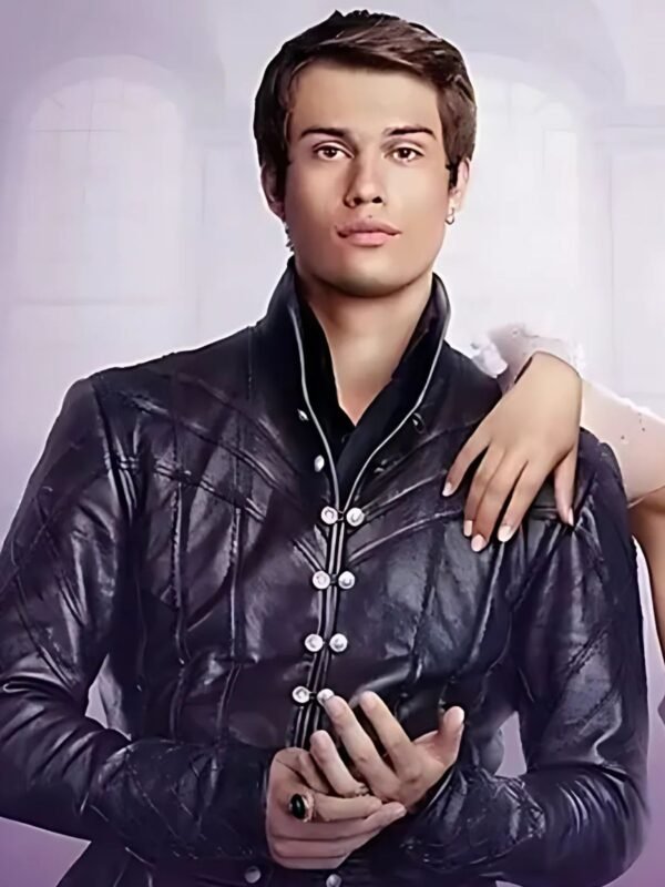 Nicholas Galitzine Cinderella Black Leather Jacket