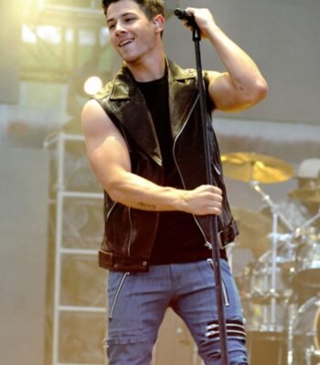 Nick Jonas Chaos Walking Davy Prentiss Jr Black Leather Vest