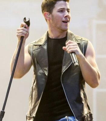Nick Jonas Chaos Walking Davy Prentiss Jr Black Leather Vest