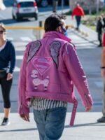 Nicolas Cage Pink Motorcycle Leather Jacket