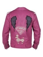 Nicolas Cage Pink Motorcycle Leather Jacket