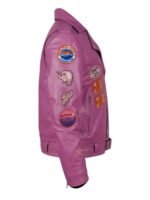 Nicolas Cage Pink Motorcycle Leather Jacket