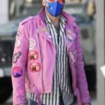 Nicolas Cage Pink Motorcycle Leather Jacket