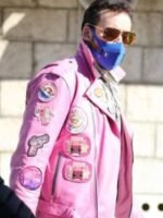 Nicolas Cage Pink Motorcycle Leather Jacket