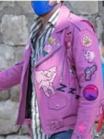 Nicolas Cage Pink Motorcycle Leather Jacket